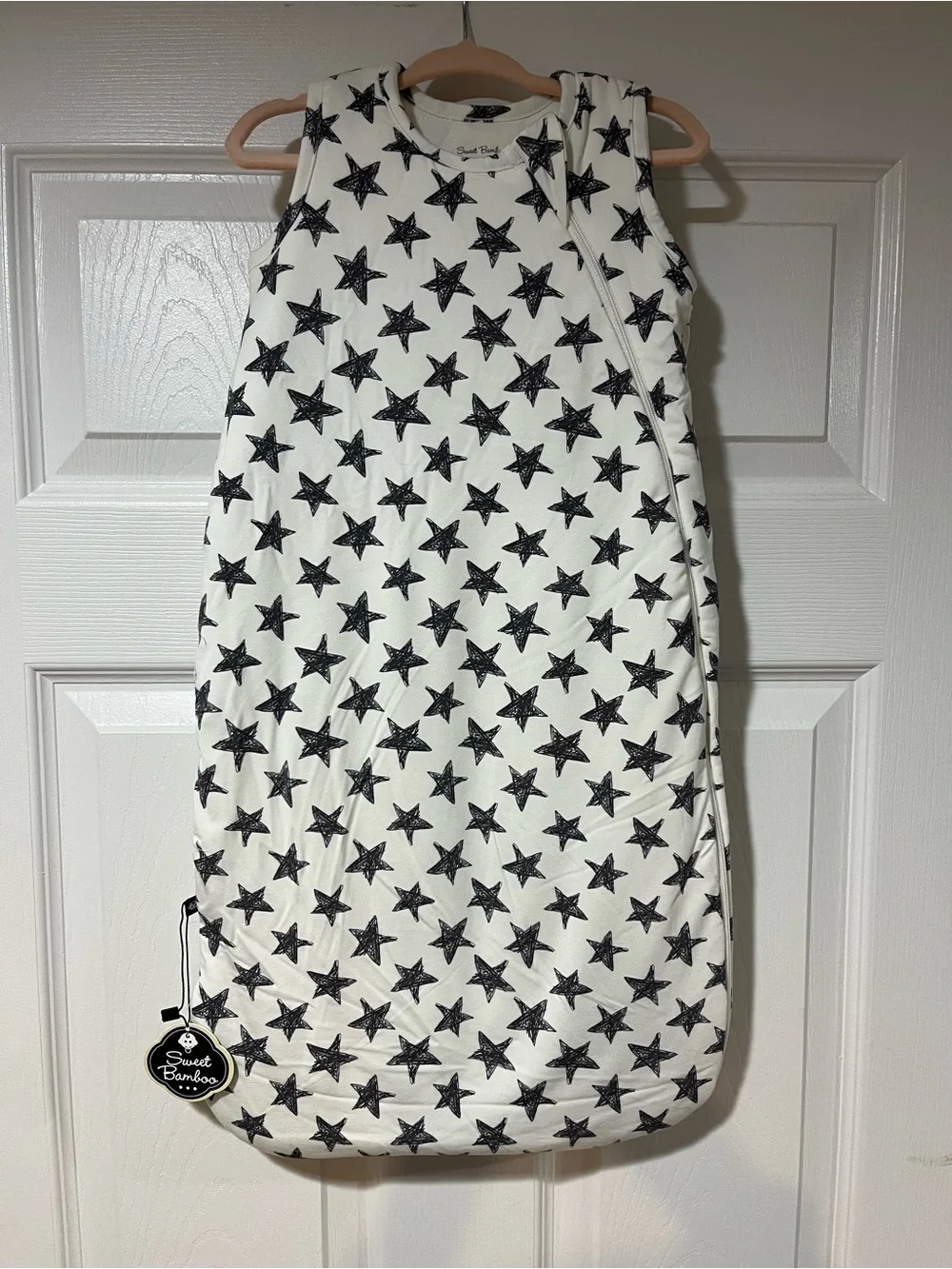 NWT 🌟 Sweet Bamboo Sleep Sack with Black Star Print 0-9m